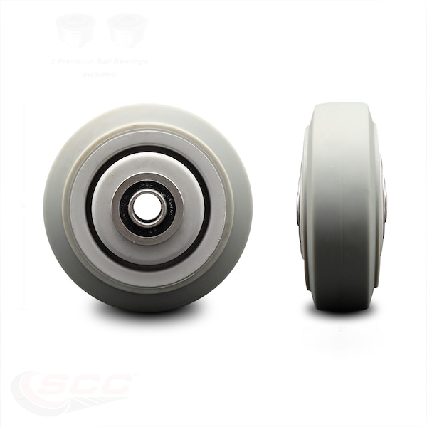 SCC-4" Thermoplastic Rubber Flat Tread Wheel Only w/Ball Bearing-300 lbs Cpty